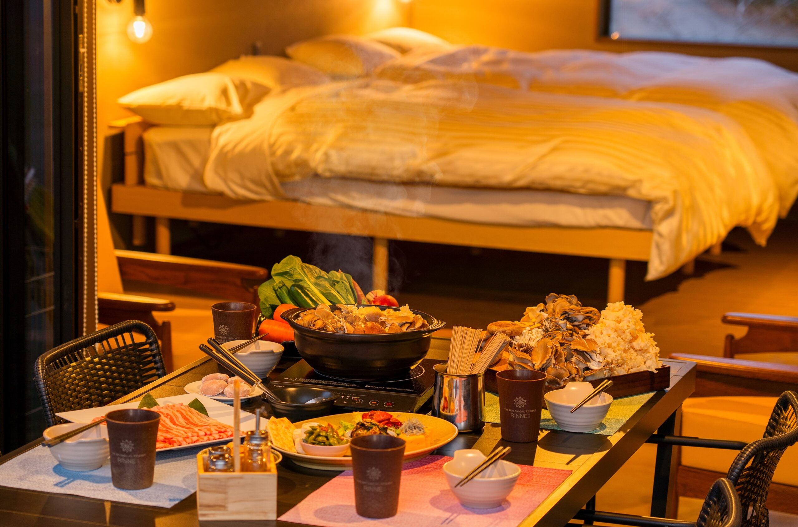 プライベートデッキでの鍋